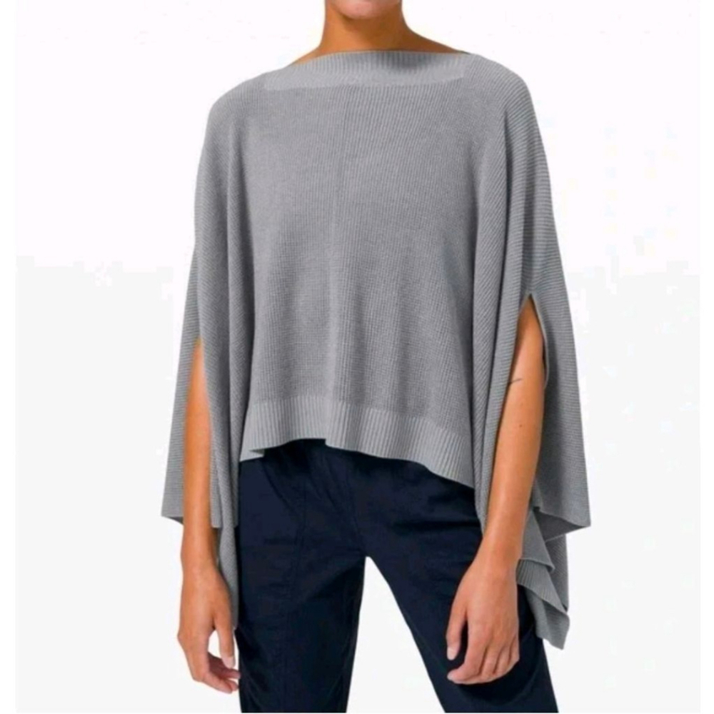 Lululemon Forward Flow Knit Poncho Heathered Moonwalk